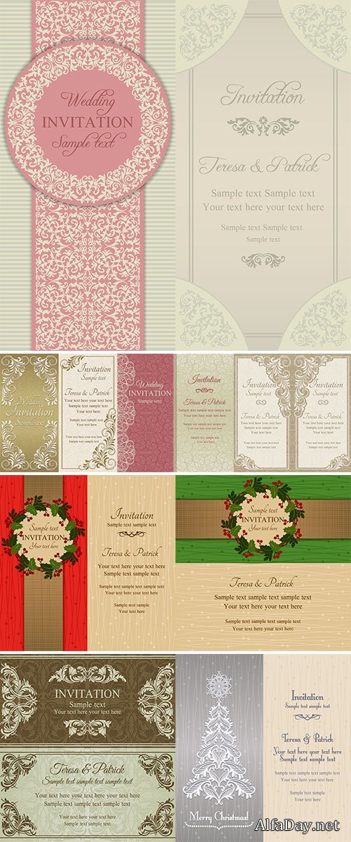 Stock Baroque invitation card vector