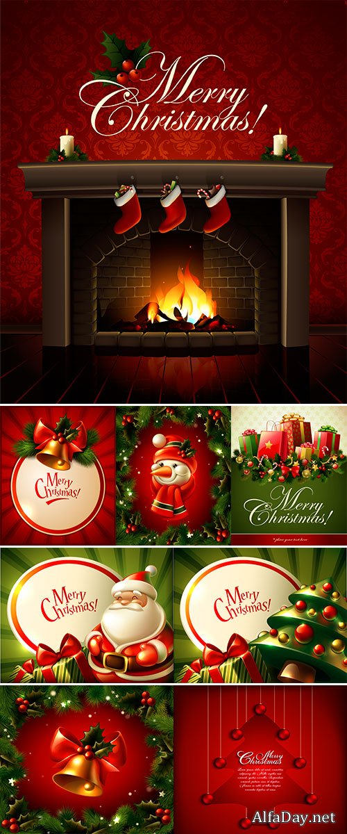 Stock Christmas card vector  -  Stock Illustration