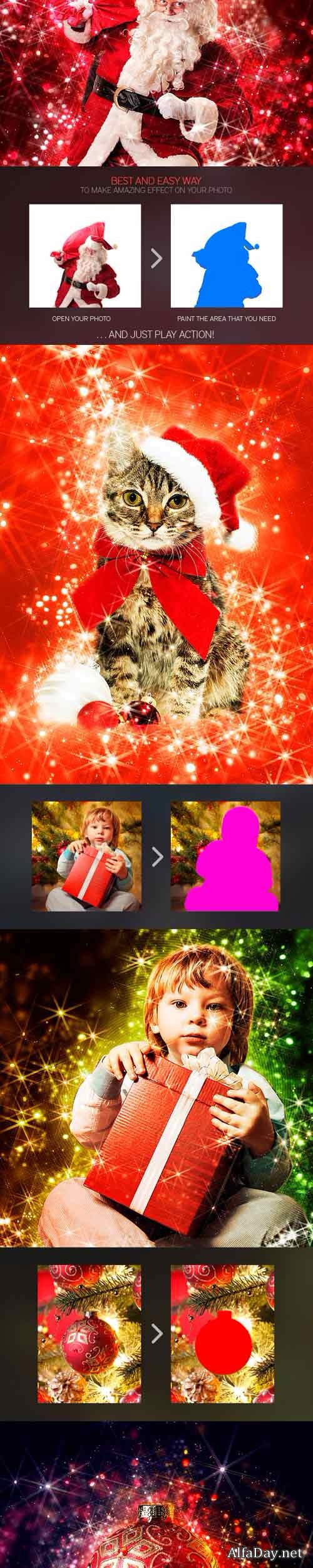 ���������� ����� ��� �������� ����� � ����� / Christmas Photoshop Action