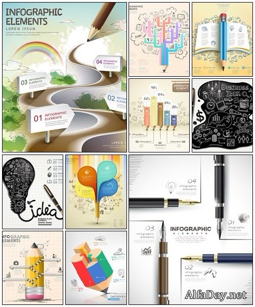 Infographic collection, part 203 - vector stock