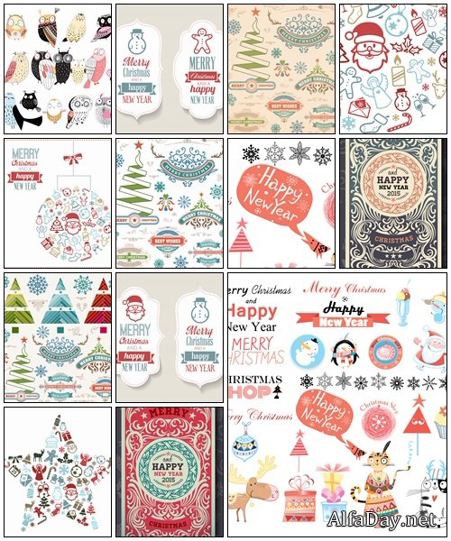 Christmas decoration design elements, part 7 - vector stock