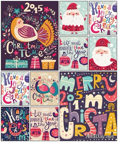 Merry Christmas vector illustration 2015 - vector stock