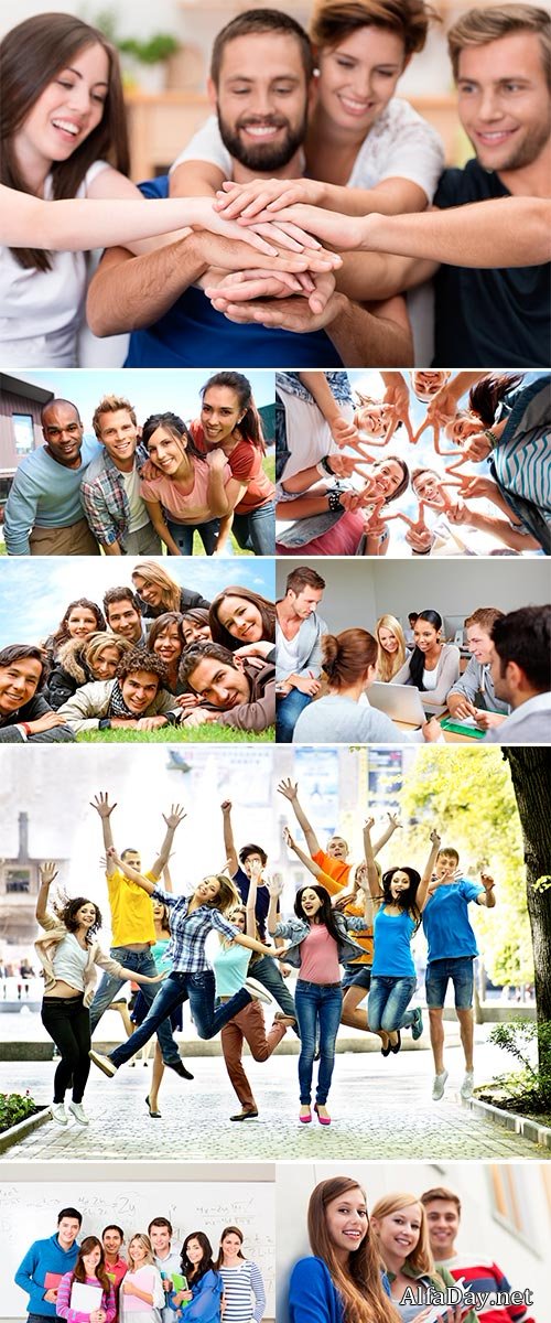 Stock Photo Happy group of students