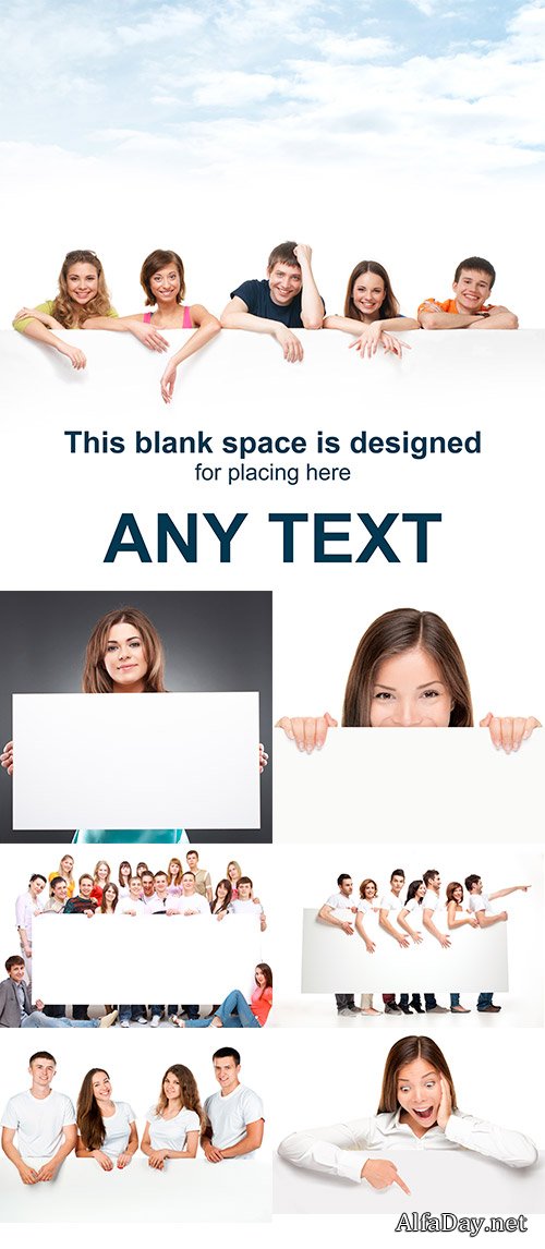 Stock Photo People with billboard 3