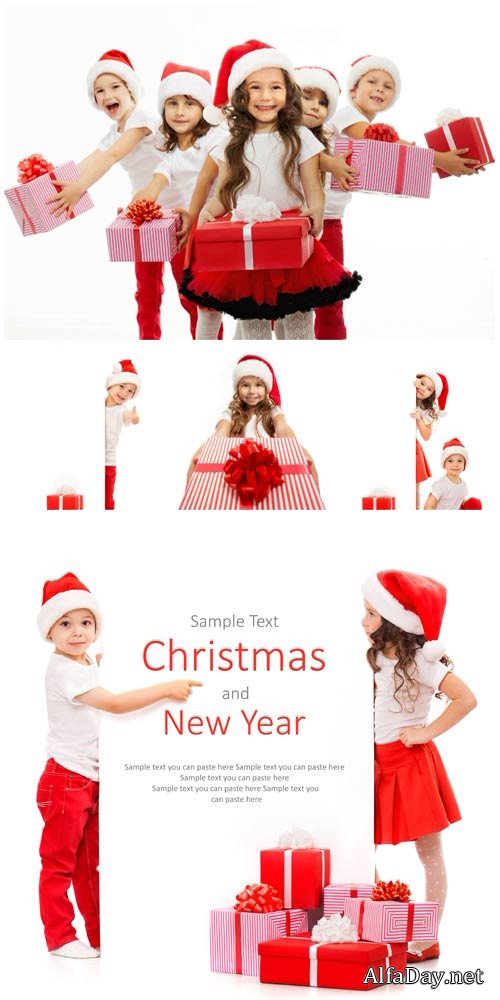 Christmas and New Year, children - stock photos