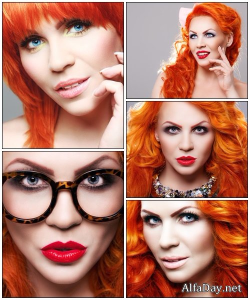 Beautiful sensual girl with red hair - Stock Photo