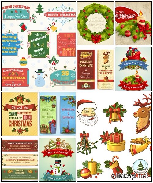 Christmas design elements, 21 - vector stock