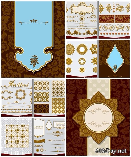 Thai Ornament Design Set - vector stock