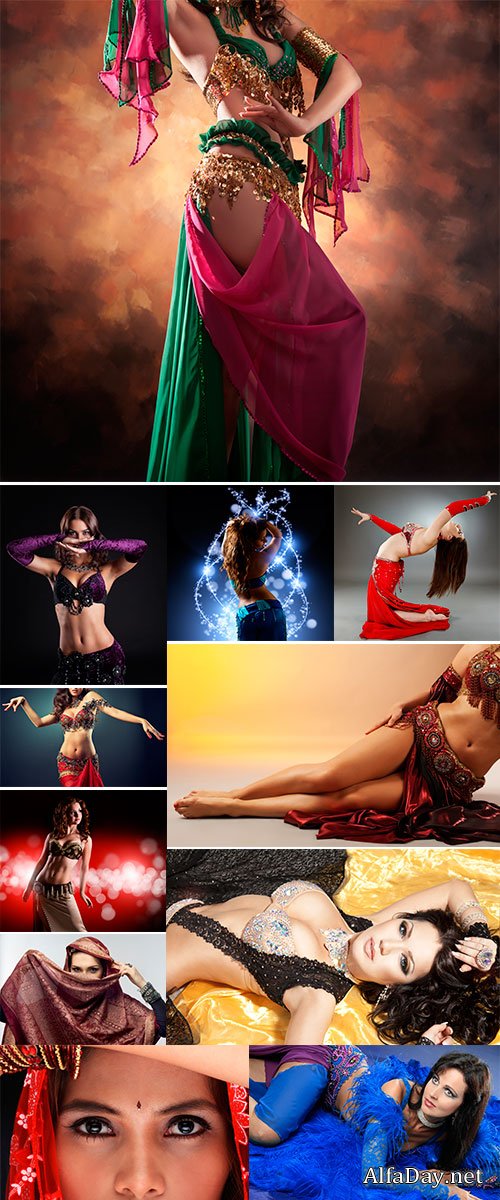 Stock Photo Beautiful exotic belly dancer woman