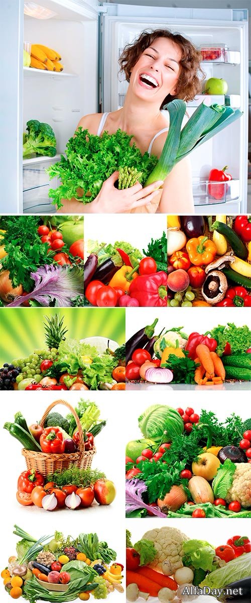 Stock Photo - Fresh vegetables isolated on white