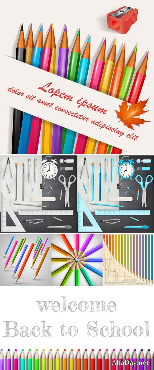  Stock Colorful pencils, vector
