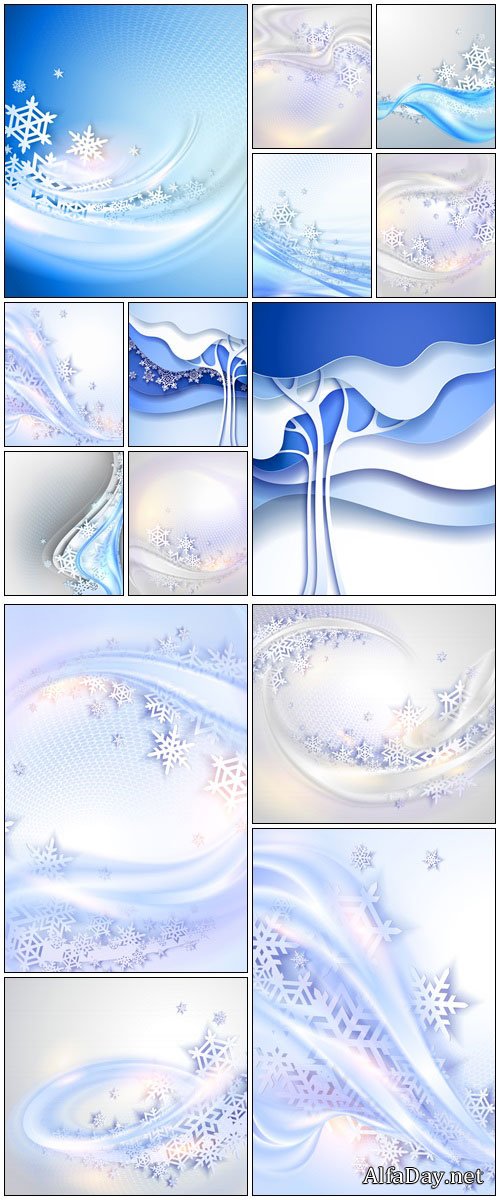 Abstract blue winter background - vector stock