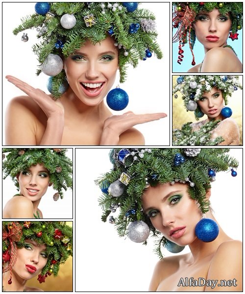 Christmas Winter Woman - Stock Photo