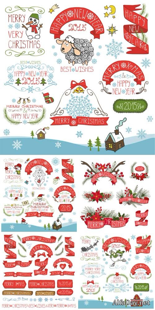 Christmas, tapes, new attributes in the vector