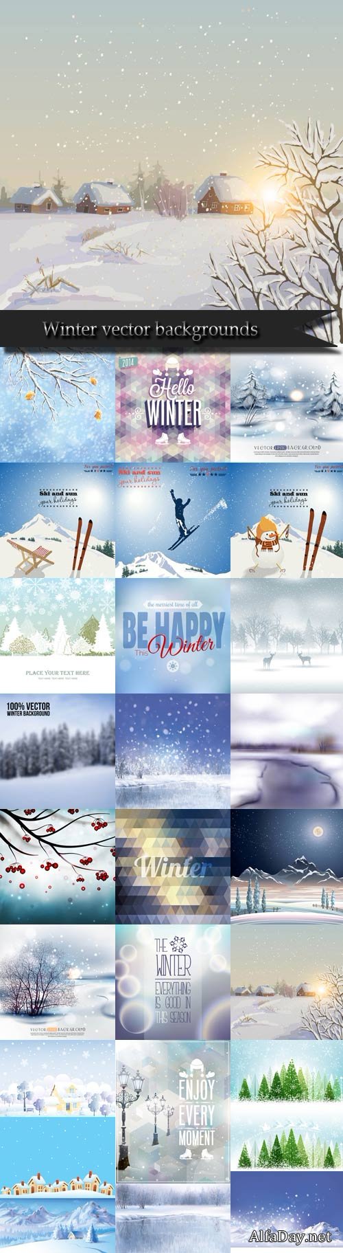 Winter vector backgrounds