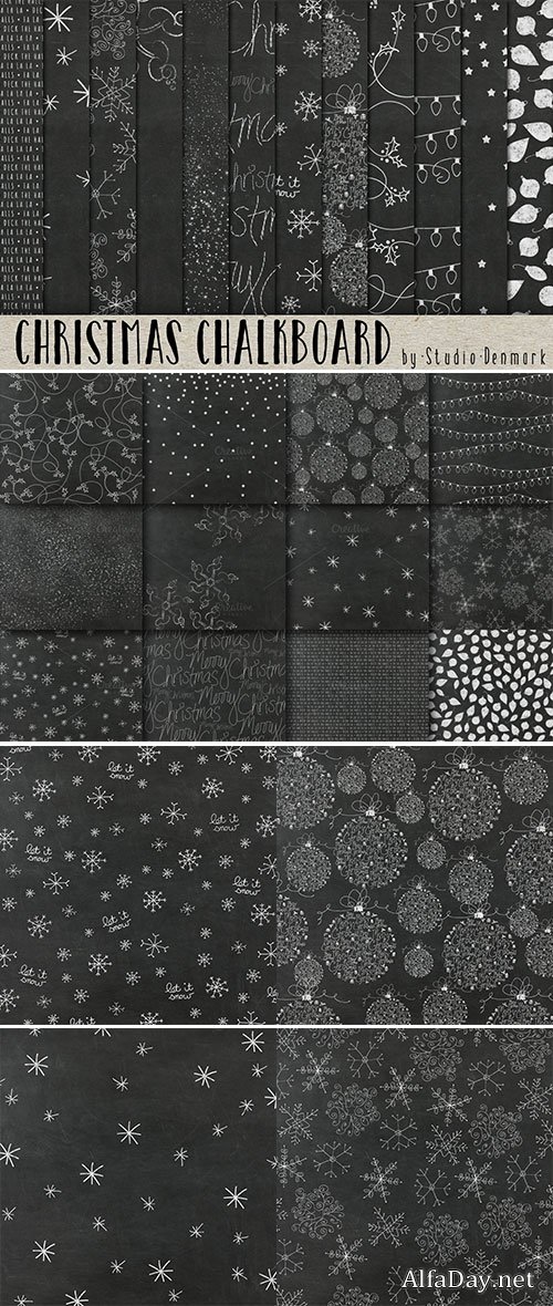 Chalkboard Christmas Digital Paper