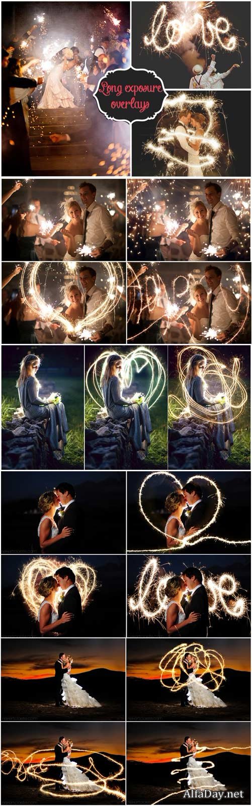 ����������� ����� - ���� ������� � ����� ��� �������� / Long Exposure Sparkler Overlays