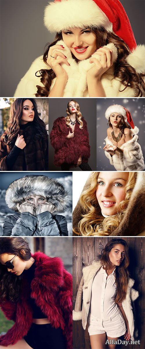 Stock Photo Woman in a fur coat