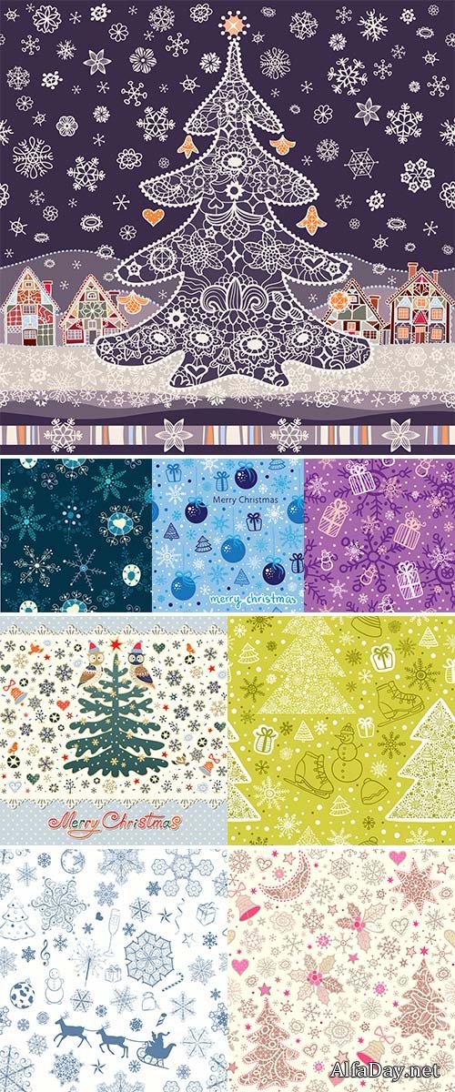 Stock Seamless pattern with christmas tree