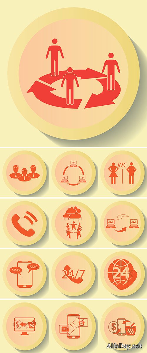 Stock online  icon set vector