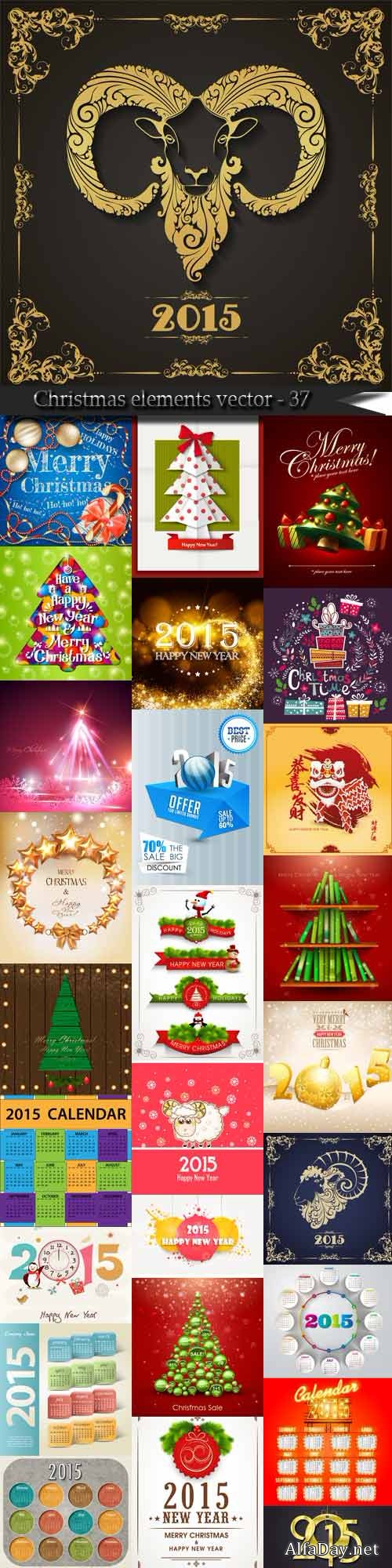 Christmas elements vector - 37