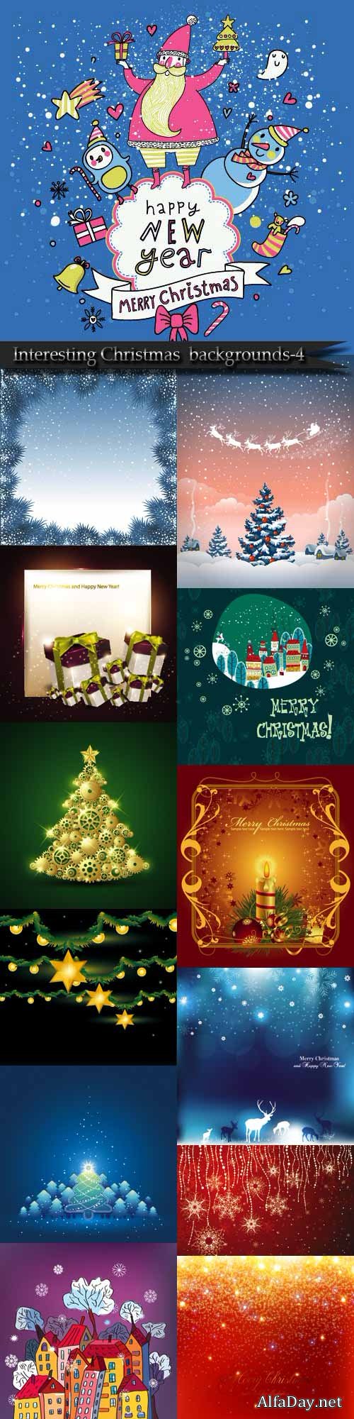 Interesting Christmas vector backgrounds-4