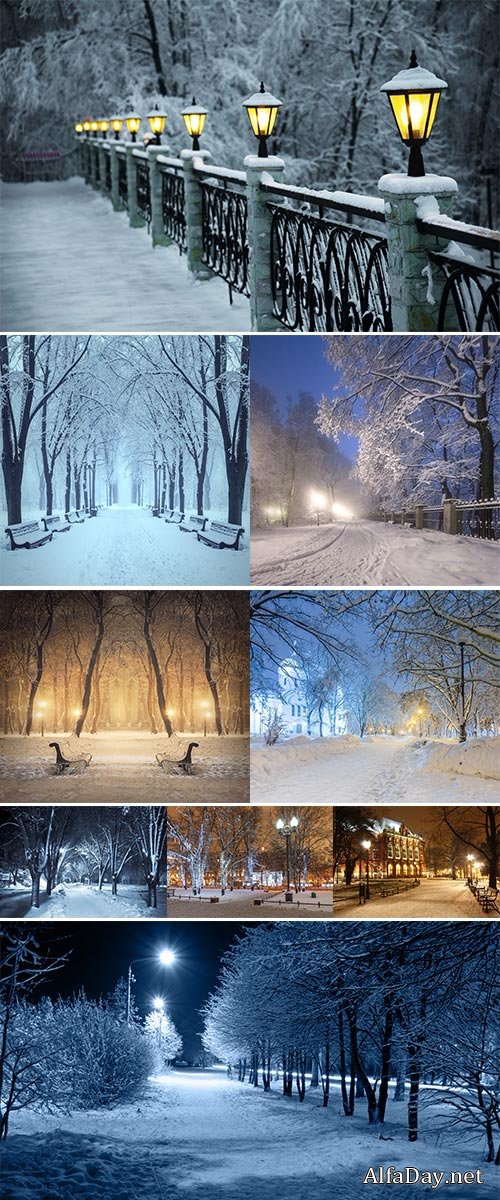 Stock Photo Winter city park 