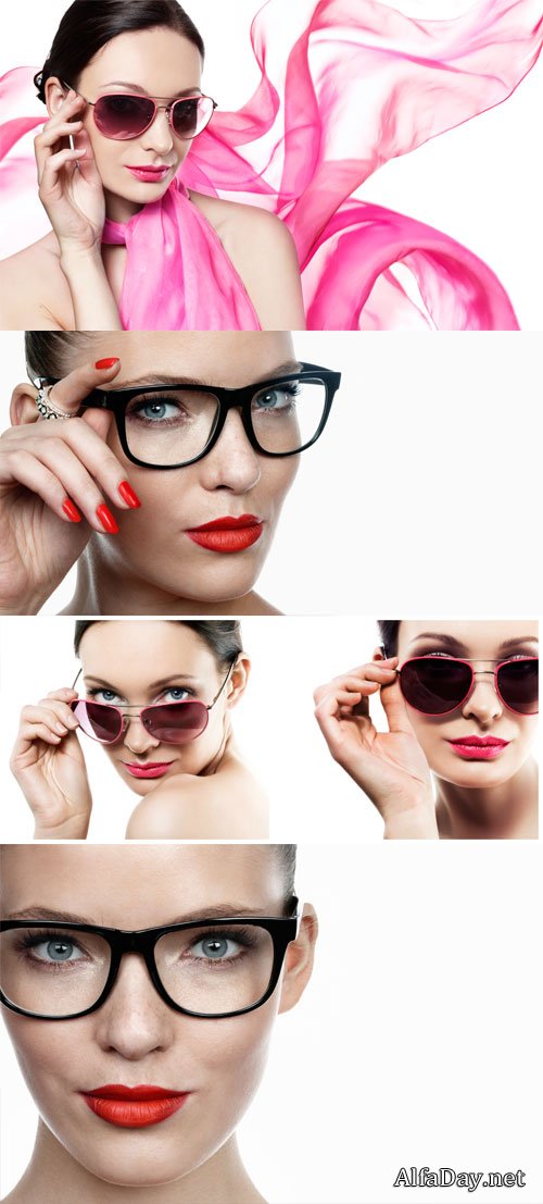 Woman in glasses - stock photos