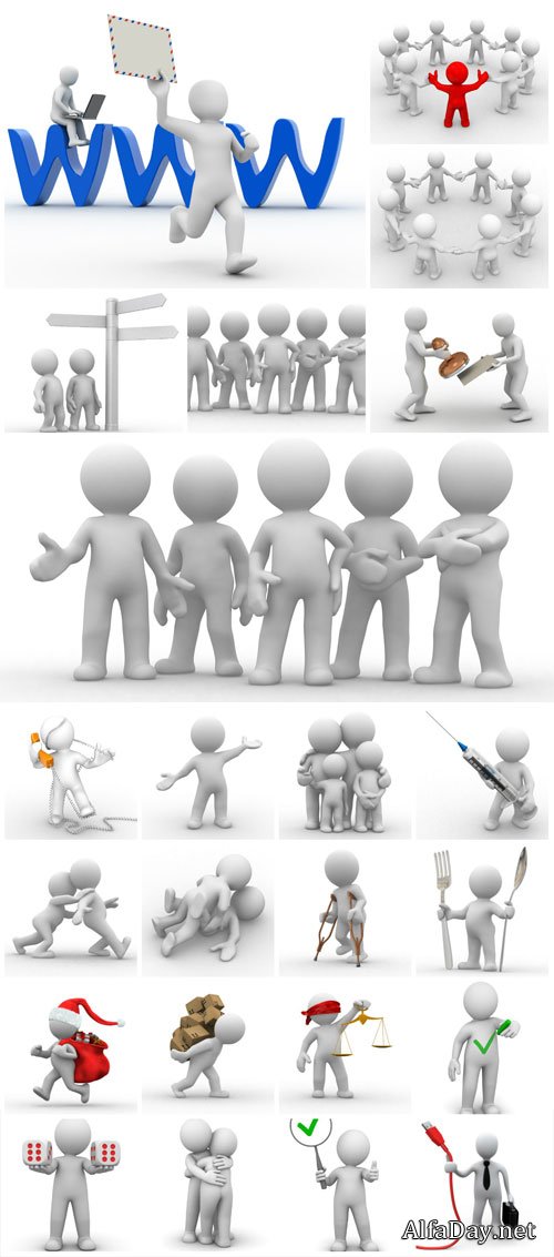 3D people in different situations #2 - stock photos