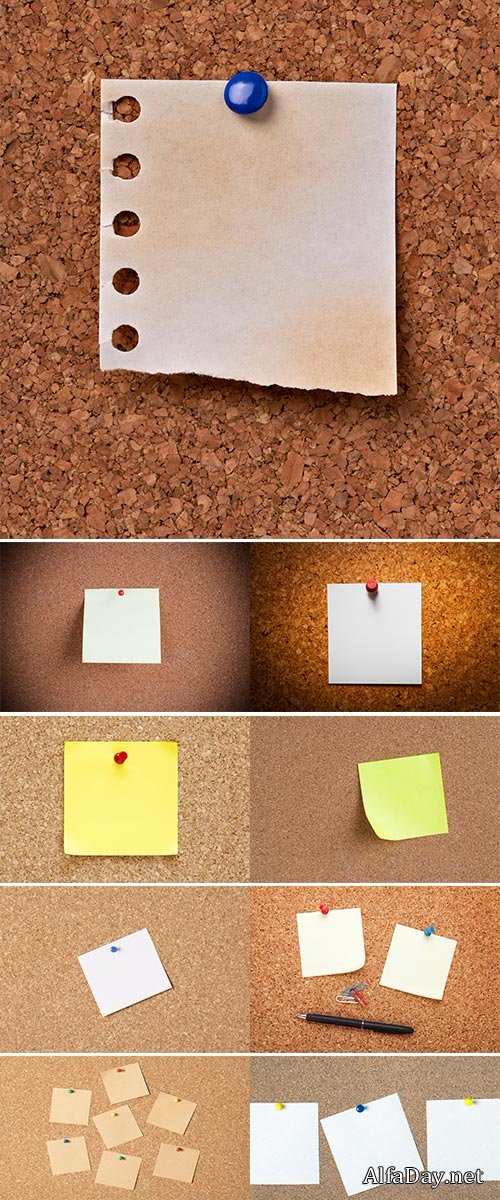 Stock Photo White note on cork-board