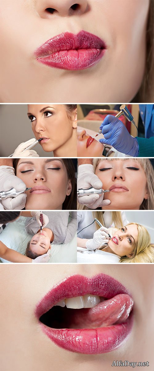 Stock Photo Permanent make-up on lips