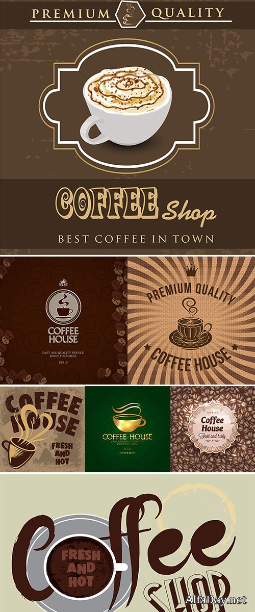 Stock Coffee retro style vector art