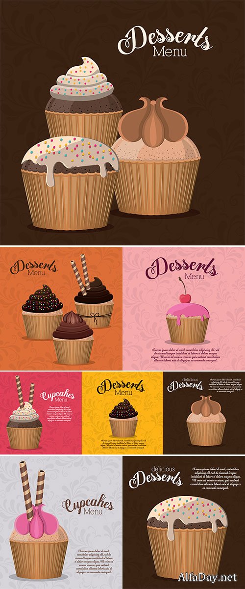 Stock Dessert design over white background ,vector illustration