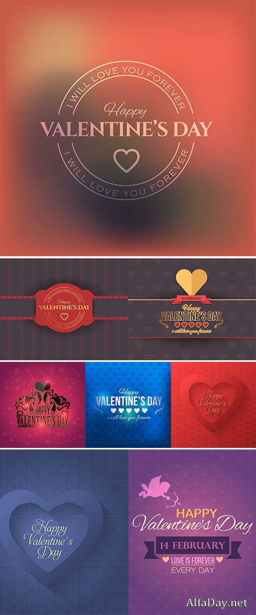 Stock Happy Valentine's Day Flat Background