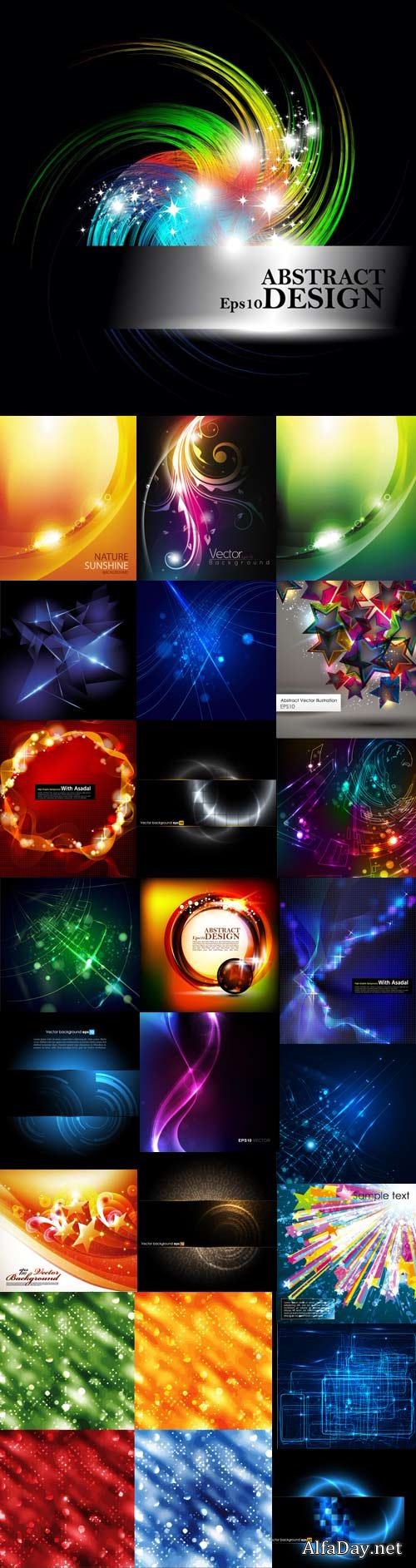 �������� ����������� ���� ��������� ������� / Neon abstract backgrounds vector