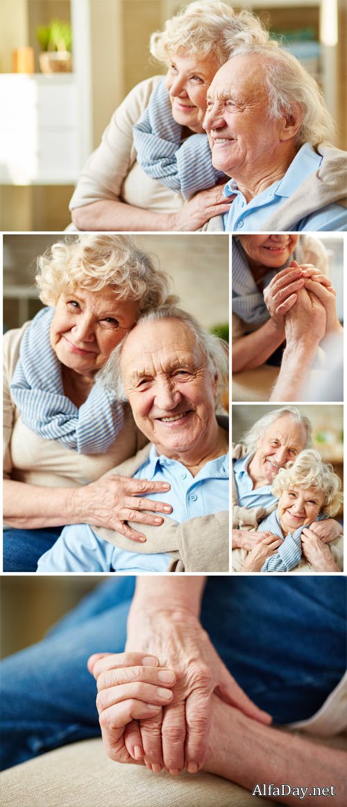 Happy elderly couple - Stock Photo