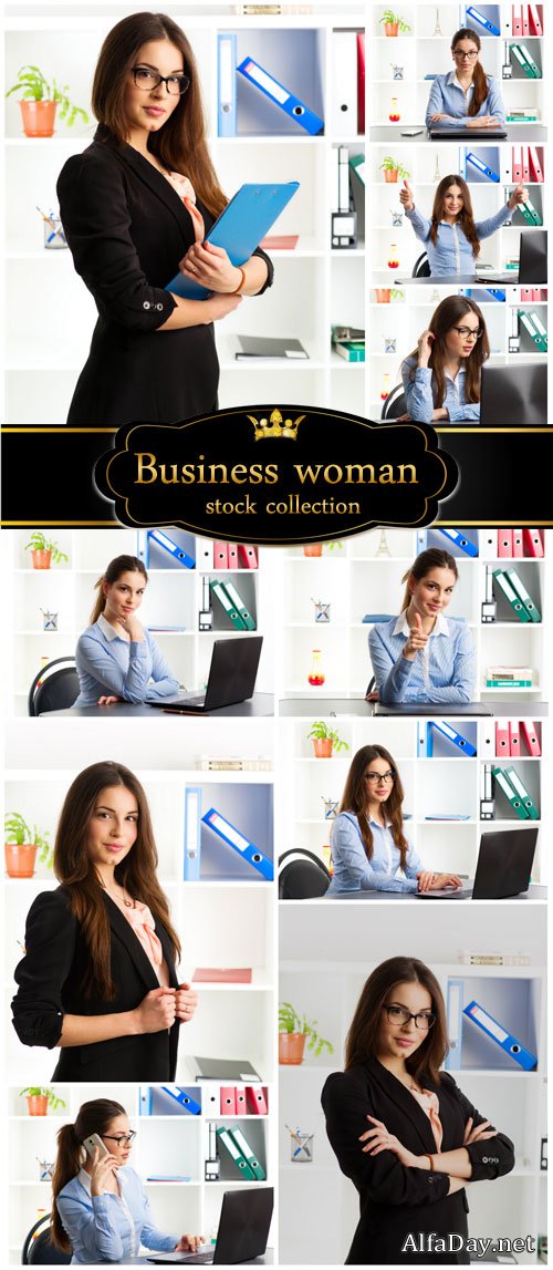 Business woman in office - stock photos