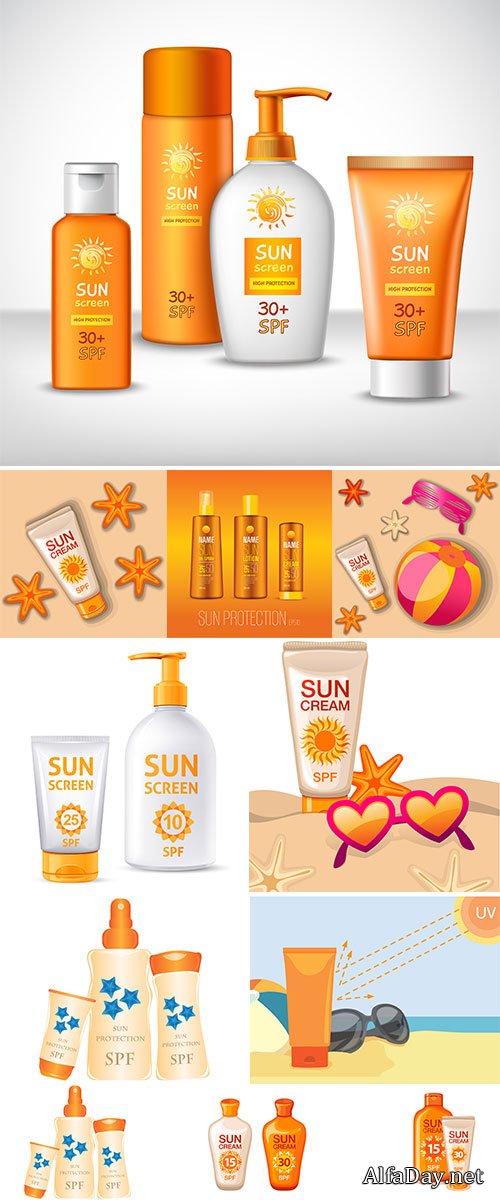 Vector Stock Cream suntan lotion