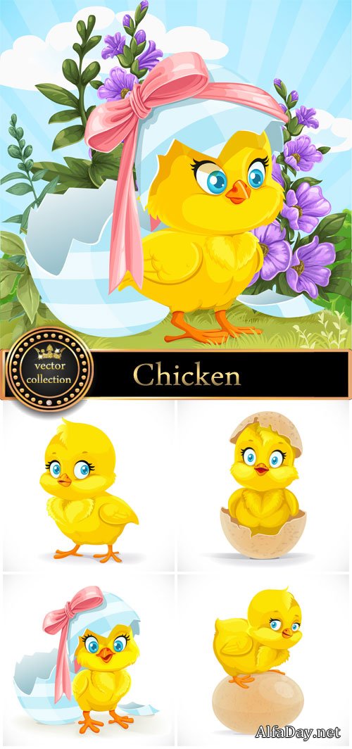 Funny chicken vector