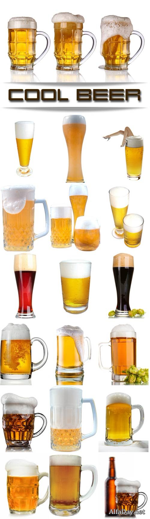 Fresh cool beer raster graphics