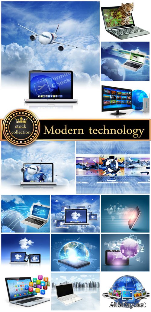 Modern technology, laptops - stock photos