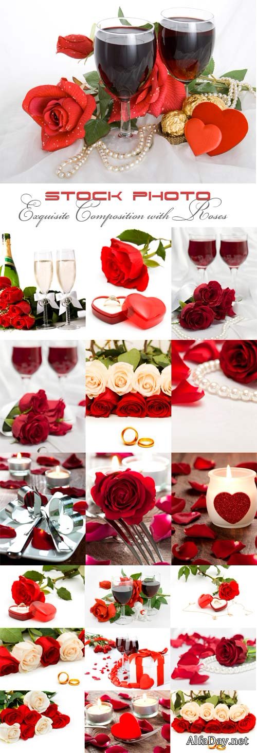 Exquisite composition with roses