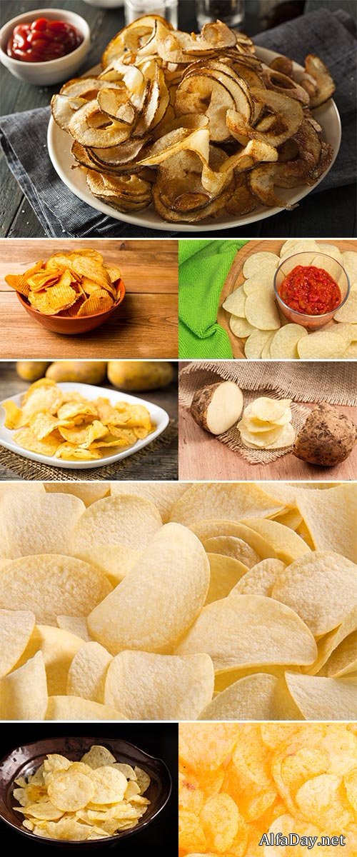 Stock Photo: Heap of Paprika Potato Chips