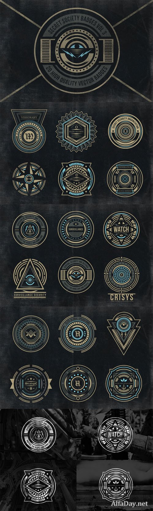 Secret Society Badges 3 - Creativemarket 37331