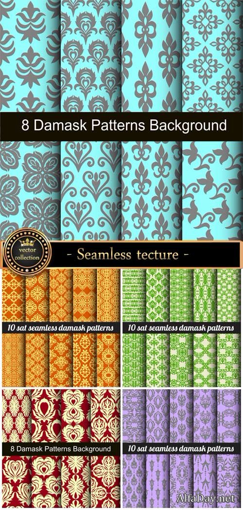 ��������� ����� ������ � ������� / Vector seamless tecture damascus