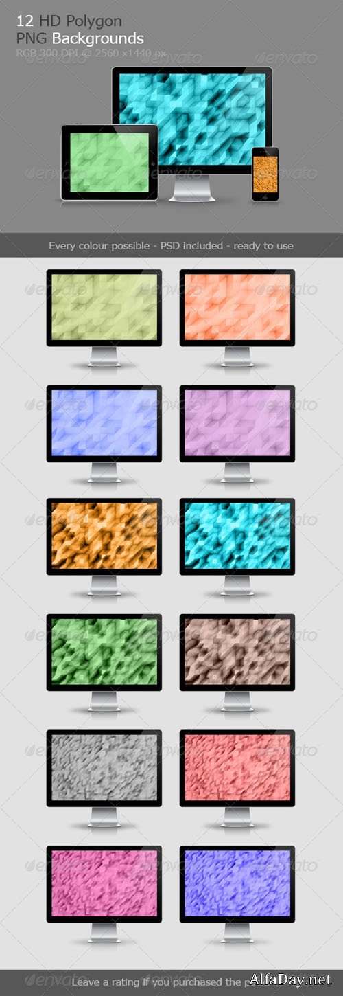 12 Polygon Backgrounds V.1 - Graphicriver 7147609