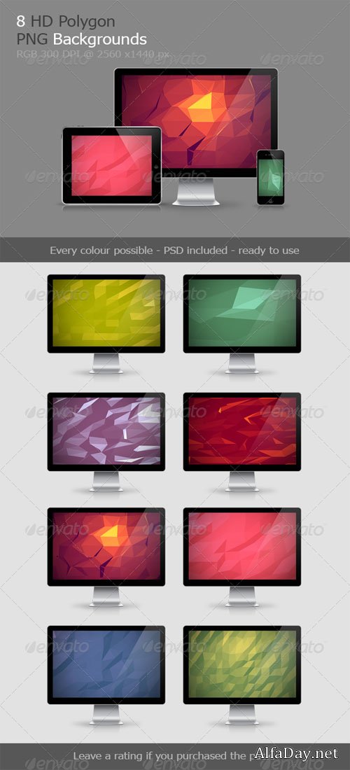 8 Polygon Backgrounds V.2 - Graphicriver 7809090