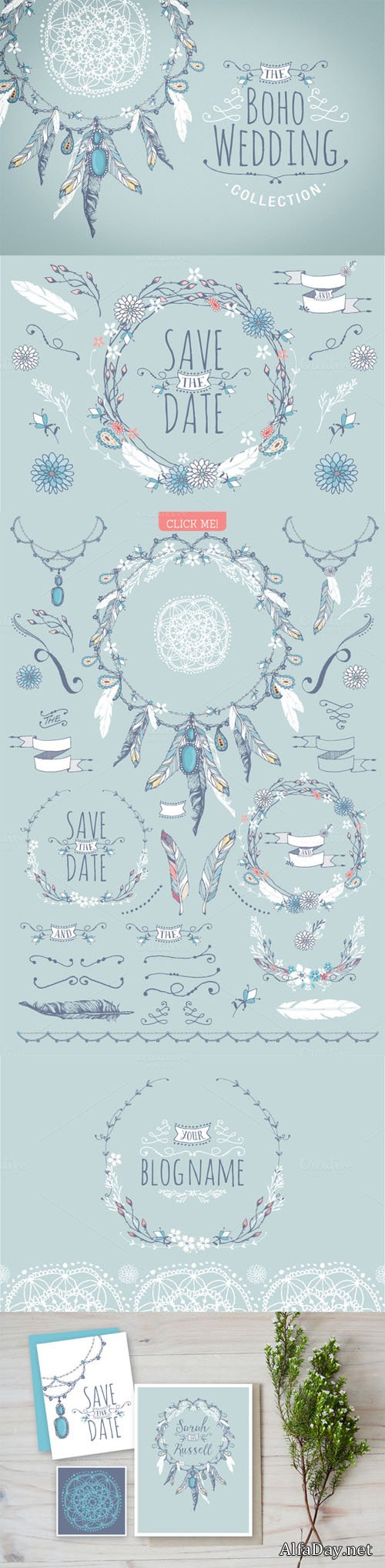 Creativemarket - Boho chic wedding & blog collection 73198