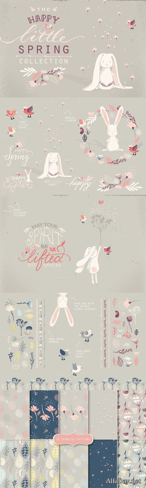 Creativemarket - The Happy Little Spring Collection 214251