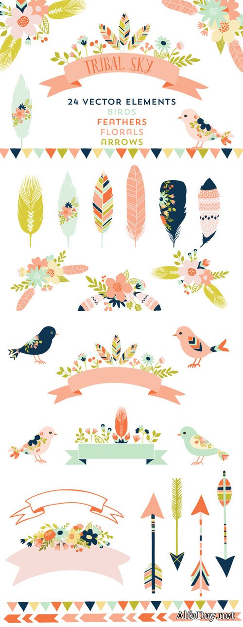 Creativemarket - Tribal Sky Vector Elements 62148